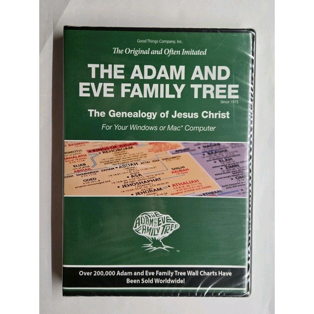 The Adam And Eve Family Tree Genealogy Of Jesus Christ Software PC CD-ROM